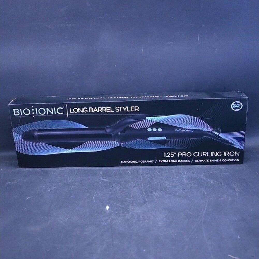 Bio Ionic Long Barrel Styler 1.25" Pro Curling Iron NanoIonic Ceramic NIB Sealed